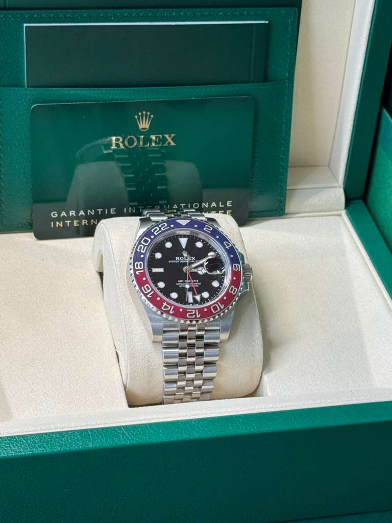 Rolex Stainless Steel GMT-Master II Watch - 40 MM - Jubilee Bracelet - Black Dial - 126710BLRO j