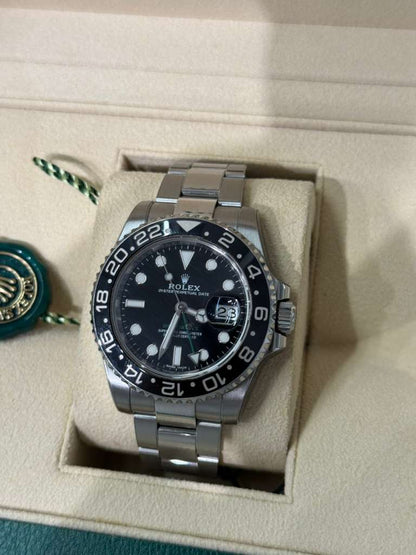 Rolex Stainless Steel GMT-Master II Watch - 40 MM - Oyster Bracelet - Black Dial - 116710LN