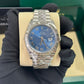 Rolex Stainless Steel and White Gold Datejust 41 Date Watch - 41 MM - Jubilee Bracelet - Fluted Bezel - Blue Roman Dial - 126334 blrj