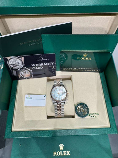 Rolex Steel and Everose Gold Datejust - 31 MM - Jubilee Bracelet - Fluted Bezel - White Mother-Of-Pearl Diamond Dial - 278271-0026