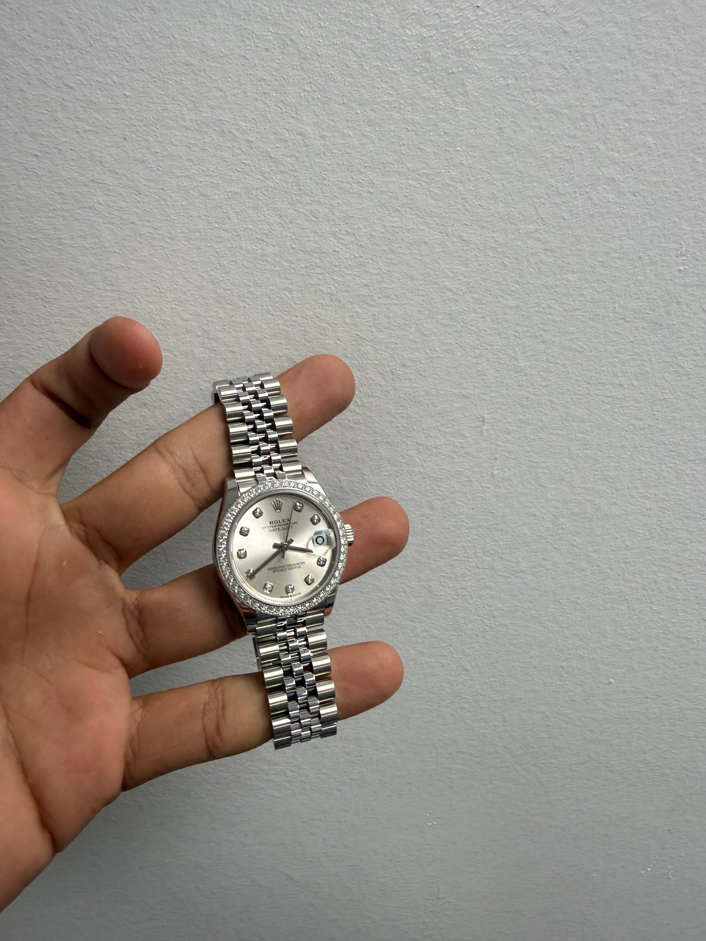 Rolex Steel and White Gold Datejust - 31 MM - Jubilee Bracelet - Diamond Bezel - Silver Diamond Dial - 278384RBR-0034