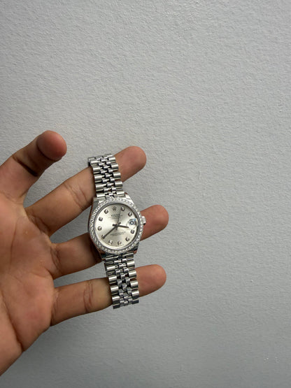 Rolex Steel and White Gold Datejust - 31 MM - Jubilee Bracelet - Diamond Bezel - Silver Diamond Dial - 278384RBR-0034