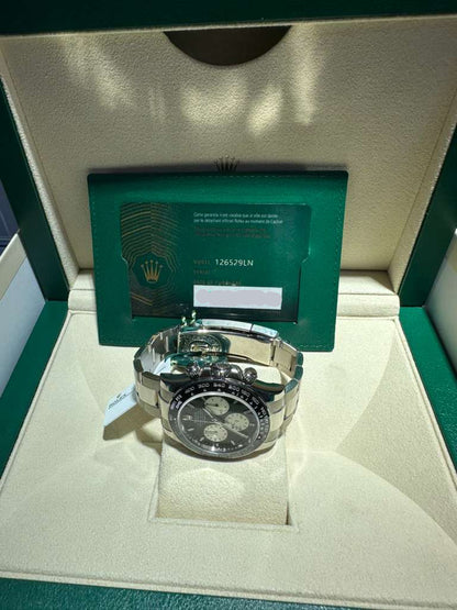 Rolex White Gold Le Mans Daytona Watch - Off-Catalog - 40 MM - White Gold Bracelet - Black "Panda" Dial - 126529LN