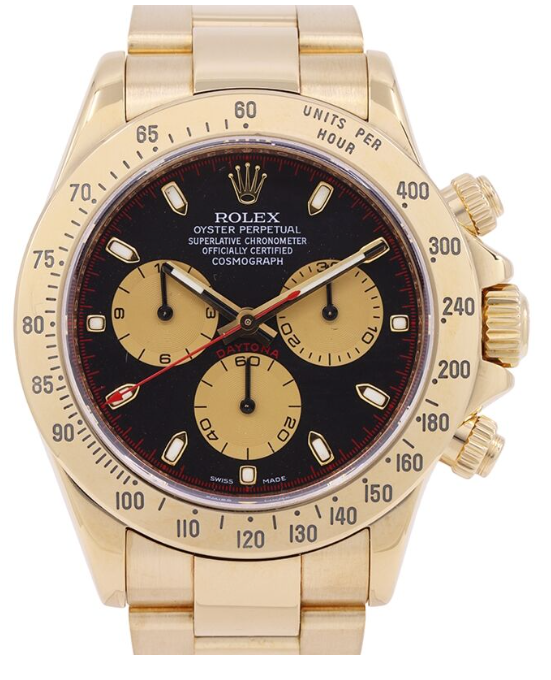 Rolex Yellow Gold Daytona "Paul Newman" Watch - 40 MM - Oyster Bracelet - Black Dial with Champagne Counters- 116528