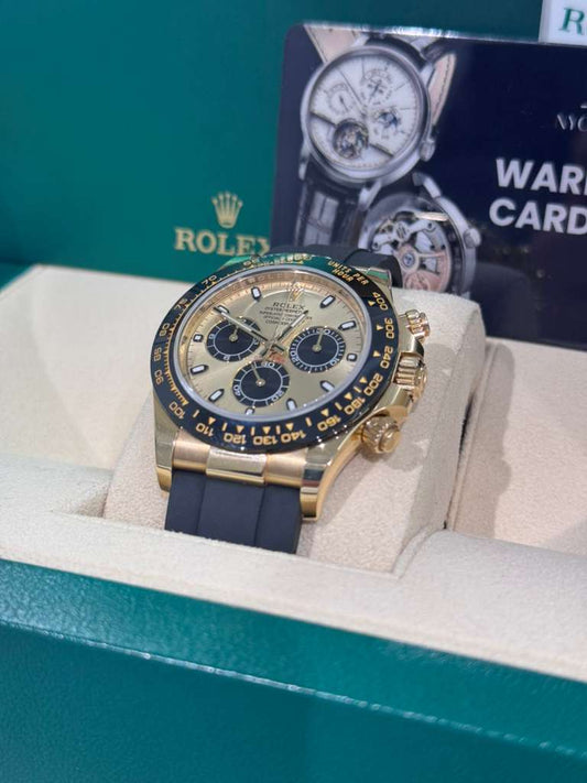 Rolex Yellow Gold Daytona Watch - 40 MM - Oysterflex Strap - Champagne Dial - 116518LN chbkof