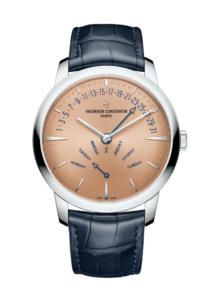 Vacheron Constantin Patrimony Platinum 42.5 MM - Blue Leather Strap - Salmon Dial - 4000U/000P-H003