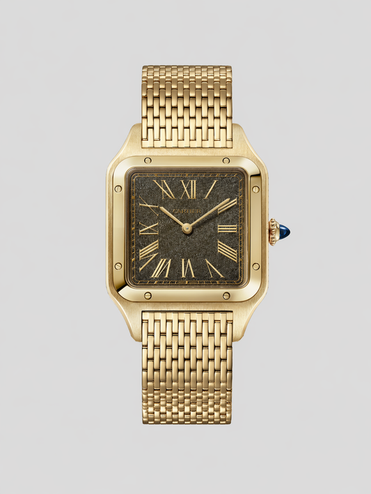 Cartier Santos de Cartier Yellow Gold - Yellow Gold Bezel - 43.5 MM (Large Model) - Yellow Gold Bracelet - Obsidian Dial - WGSA0123