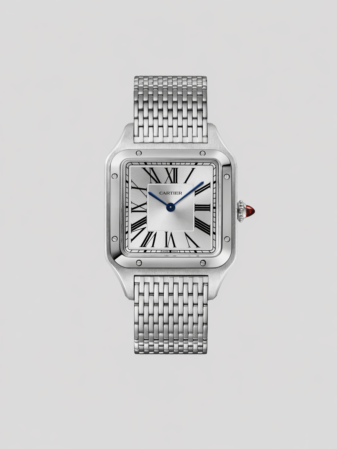 Cartier Santos de Cartier Platinum - Platinum Bezel - 43.5 MM (Large Model) - Platinum Bracelet - Silvered Sunray Dial - WGSA0124