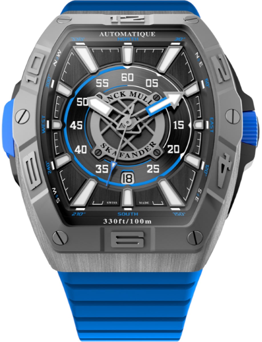 Franck Muller Skafander - 45 MM - Titanium - Grey & Blue Dial - SKF43SCTTBRTTBL