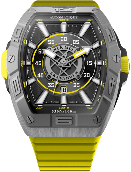 Franck Muller Skafander - 43 MM - Titanium - Grey & Yellow Dial - SKF43SCTTBRTTJA