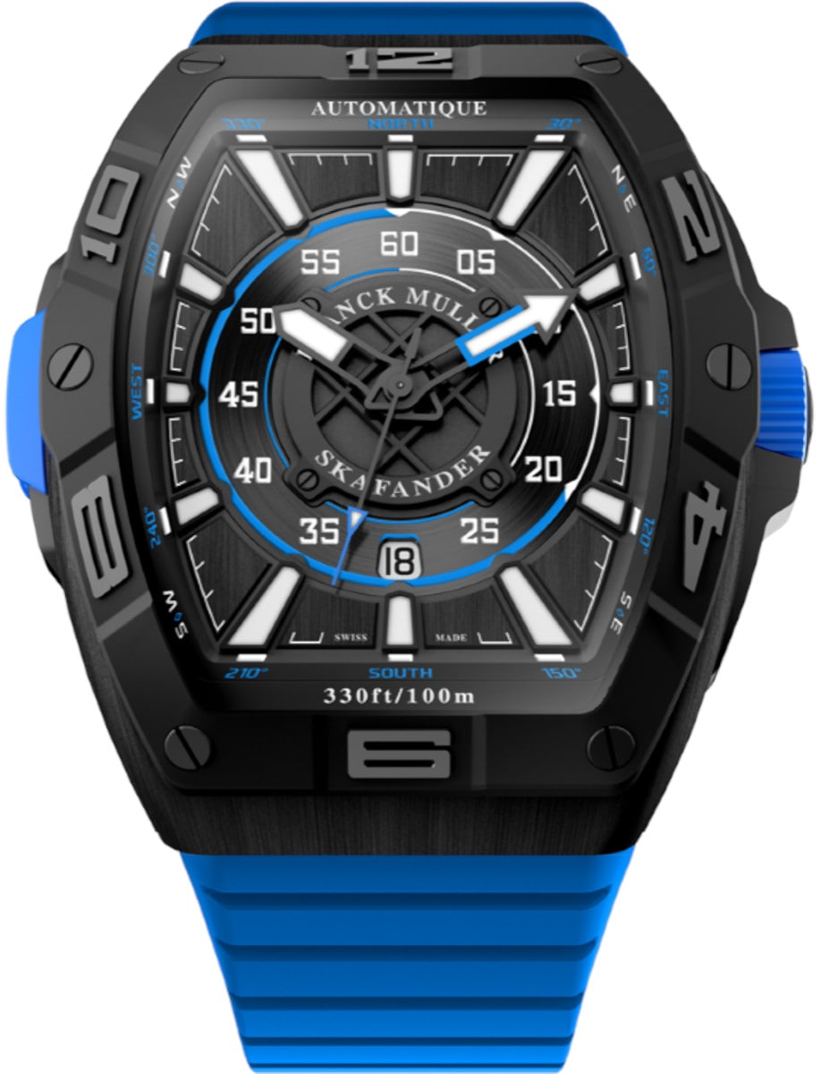 Franck Muller Skafander - 43 MM - Titanium - Black & Blue Dial - SKF43SCTTNRBRBL