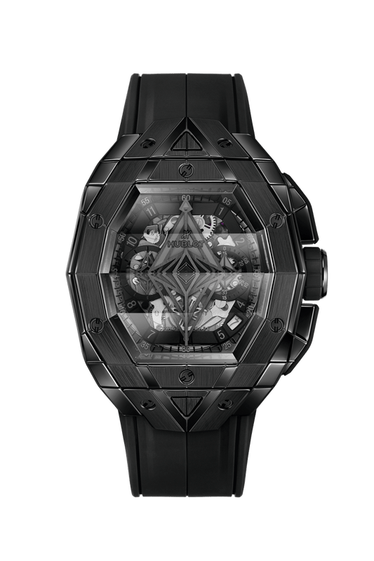 Hublot Spirit of Big Bang Sang Bleu All Black 42 MM - Black Rubber Strap - Sapphire Crystal Dial - 648.CX.0114.RX.MXM23