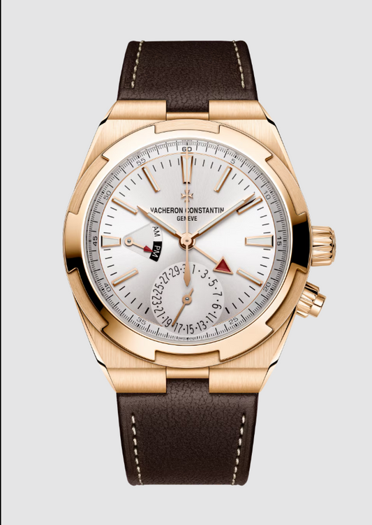 Vacheron Constantin Overseas Chronograph Pink Gold 41 MM - Brown Leather Strap - Silver Dial - 7920V/000R-B336