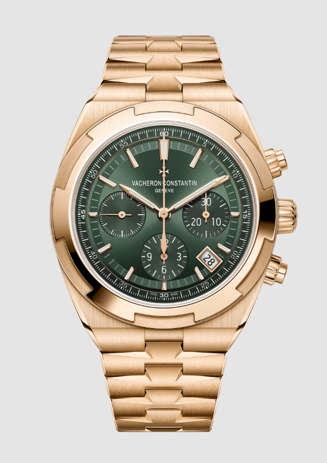 Vacheron Constantin Overseas Chronograph Pink Gold 42.5 MM - Pink Gold Bracelet - Green Dial - 5520V/210R-B966