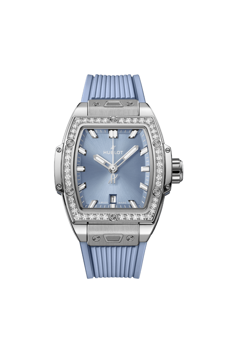 Hublot Spirit of Big Bang Coal Blue - Stainless Steel - 32 MM - Diamond Bezel - Coal Blue Rubber Strap - Coal Blue Sunray Dial - 682.SX.717B.RX.1204