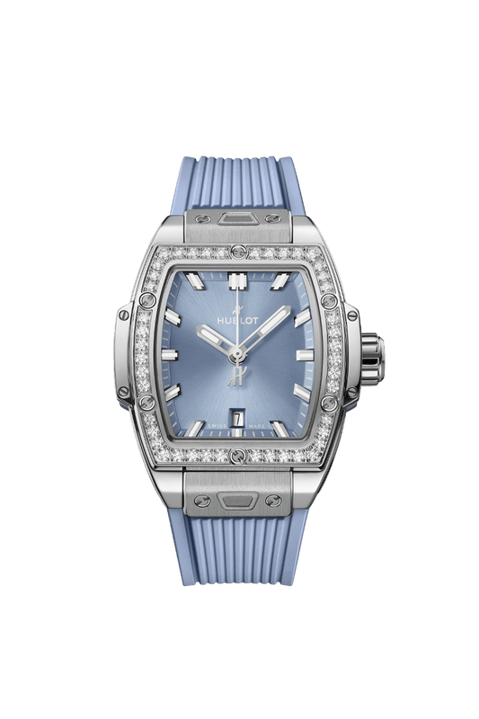 Hublot Spirit of Big Bang Coal Blue - Stainless Steel - 32 MM - Diamond Bezel - Coal Blue Rubber Strap - Coal Blue Sunray Dial - 682.SX.717B.RX.1204