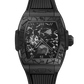 Hublot Spirit of Big Bang Impact All Black Ceramic - Limited Edition - 42 MM - Black Lined Rubber Strap - Sapphire Crystal Impact Motif Dial - 647.CX.0140.RX.IMP26
