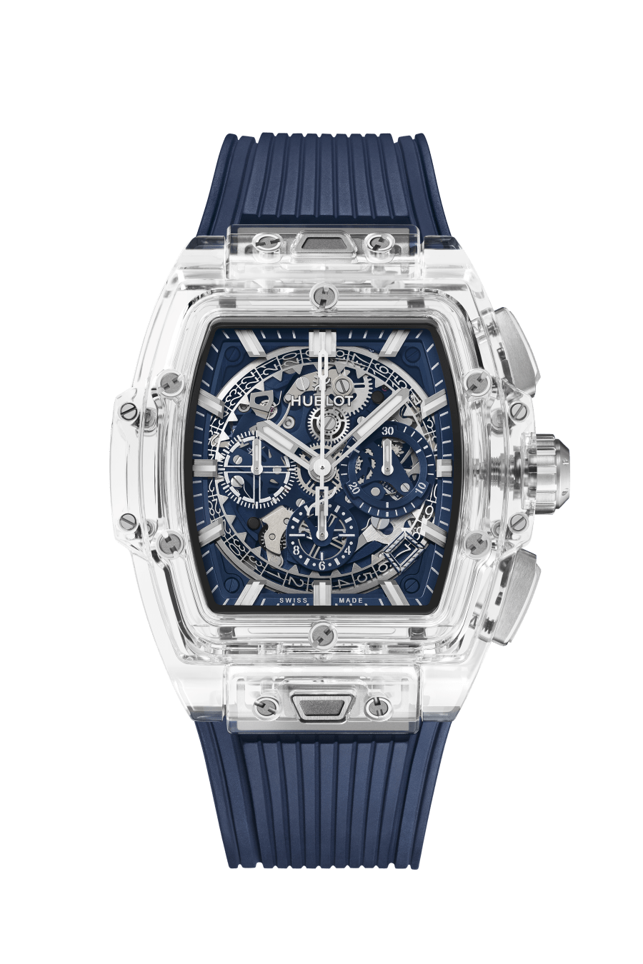 Hublot Spirit of Big Bang Sapphire Blue - Limited Edition - 42 MM - Blue Lined Rubber Strap - Sapphire Crystal Dial - 642.JX.7170.RX