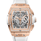 Hublot Spirit of Big Bang King Gold White Diamonds 42 MM - White Rubber Strap - Diamond Bezel - Sapphire Crystal Dial - 642.OE.2010.RW.1204