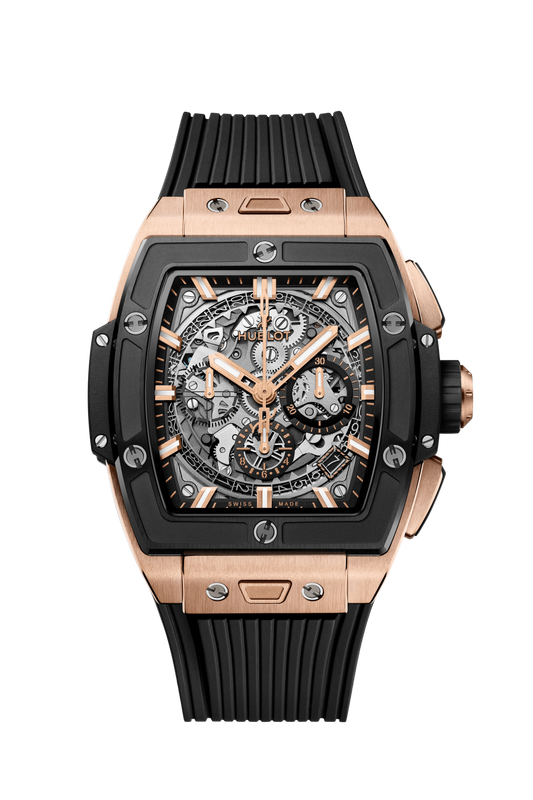 Hublot Spirit of Big Bang King Gold Ceramic 42 MM - Black Rubber Strap - Sapphire Dial - 642.OM.0180.RX