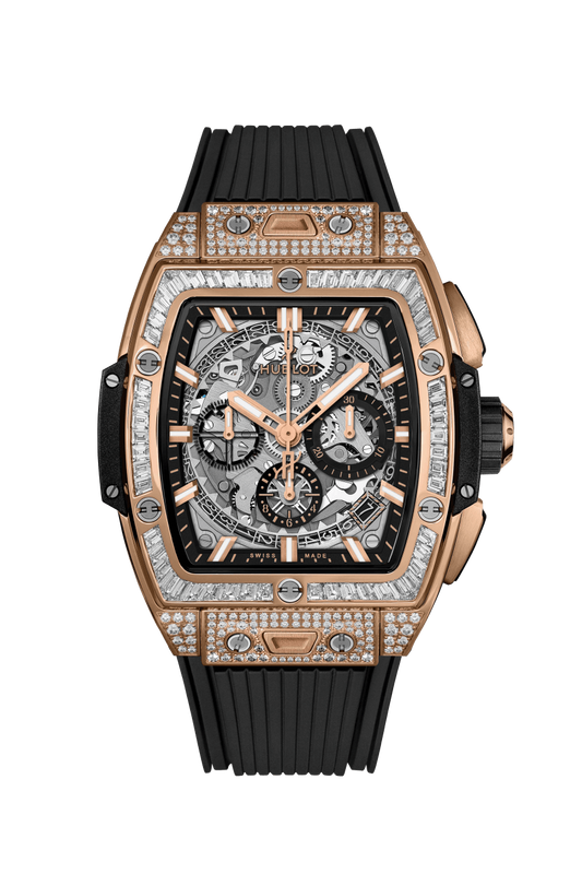 Hublot Spirit of Big Bang King Gold Jewellery 42 MM - Black Rubber Strap - Diamond Bezel - Sapphire Crystal Dial - 642.OX.0180.RX.0904