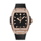 Hublot Spirit of Big Bang King Gold Pave 32 MM - Black Rubber Strap - Diamond Bezel - Matte Black Dial - 682.OX.1180.RX.1604