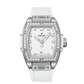 Hublot Spirit of Big Bang Steel White Diamonds 32 MM - White Rubber Strap - Diamond Bezel - Matte White Dial - 682.SE.2010.RW.1204