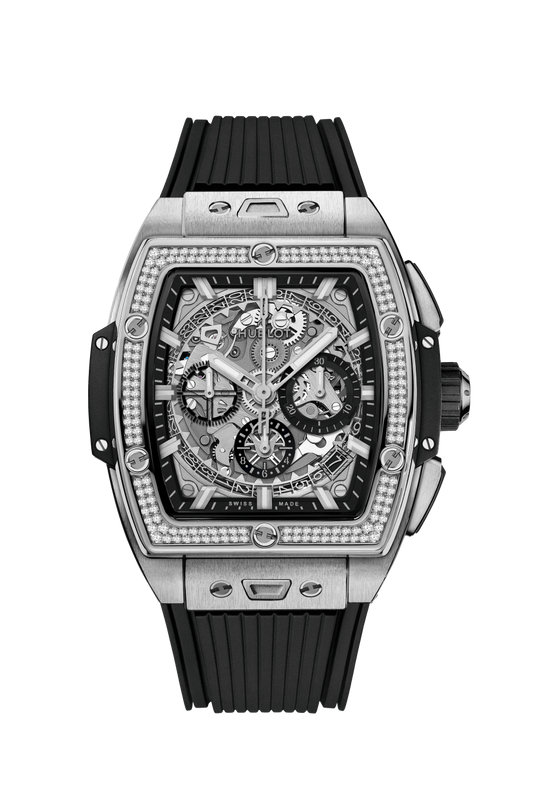 Hublot Spirit of Big Bang Titanium Diamonds 42 MM - Black Rubber Strap - Diamond Bezel - Sapphire Dial - 642.NX.0170.RX.1104