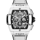 Hublot Spirit of Big Bang White Ceramic 42 MM - Black and White Rubber Strap - Sapphire Dial - 642.HX.0170.RX