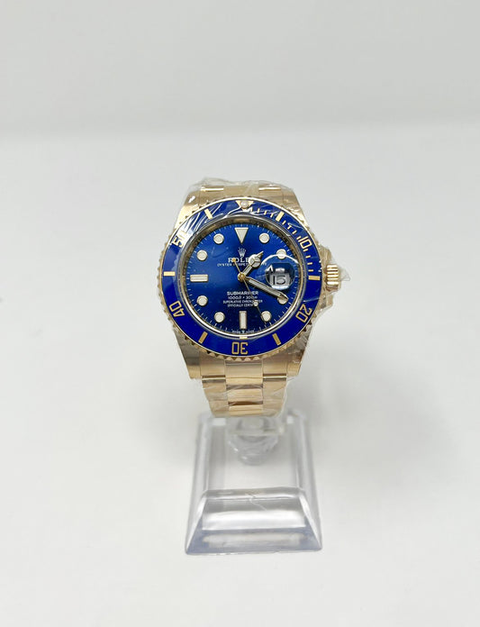 Rolex Yellow Gold Submariner Watch 41MM - Oyster Bracelet - Blue Dial - 126618LB