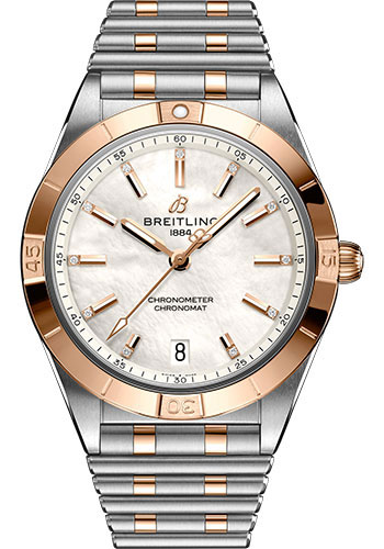 Breitling Chronomat Stainless Steel and Rose Gold 36 MM - Stainless Steel and Rose Gold Bracelet - Mother-Of-Pearl Dial - U10380101A2U1