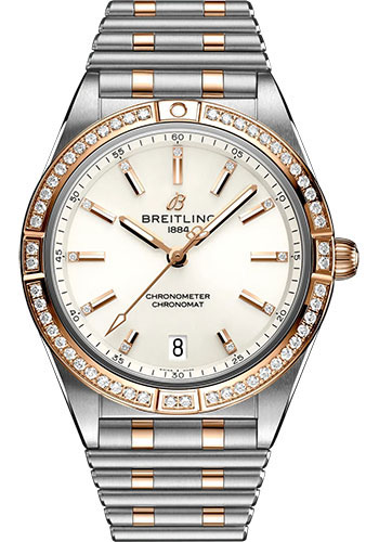 Breitling Chronomat Stainless Steel and Rose Gold 36 MM - Stainless Steel and Rose Gold Bracelet - White Diamond Dial - U10380591A1U1