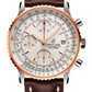 Breitling Navitimer Stainless Steel and Rose Gold 41 MM - Brown Leather Strap - Silver Dial - U13324211G1X2