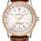 Breitling Navitimer Stainless Steel and Red Gold 38 MM - Brown Leather Strap - Silver Dial - U17325211G1P2