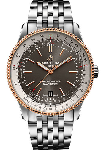 Breitling Navitimer Stainless Steel and Red Gold 41 MM - Steel Bracelet - Anthracite Dial -   U17326211M1A1