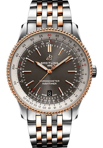 Breitling Navitimer Stainless Steel and Red Gold 41 MM - Metal Bracelet - Anthracite Dial -  U17326211M1U1