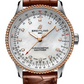 Breitling Navitimer Stainless Steel and Rose Gold 35 MM - Brown Leather Strap - Mother-Of-Pearl Dial - U17395211A1P1