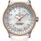 Breitling Navitimer Stainless Steel and Red Gold 35 MM - White Leather Strap - Mother-Of-Pearl Dial - U17395211A1P3