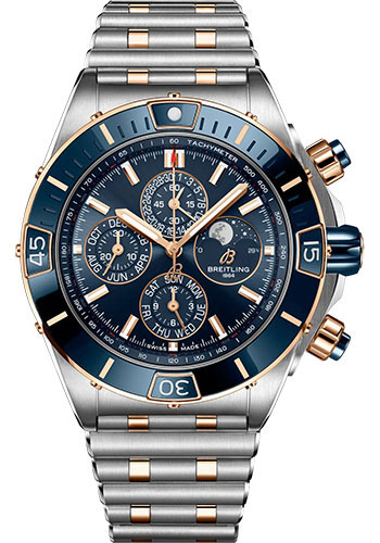 Breitling Chronomat Stainless Steel and Rose Gold 44 MM - Stainless Steel and Rose Gold Bracelet - Blue Dial - U19320161C1U1