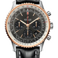 Breitling Navitimer Stainless Steel and Rose Gold 43 MM - Black Leather Strap - Stratos Gray Dial - UB0121211F1P1