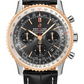 Breitling Navitimer Stainless Steel and Rose Gold 43 MM - Black Leather Strap - Stratos Gray Dial - UB0121211F1P2