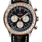 Breitling Navitimer Stainless Steel and Rose Gold 46 MM - Black Leather Strap - Black Dial - UB0127211B1P1