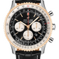 Breitling Navitimer Stainless Steel and Rose Gold 46 MM - Black Leather Strap - Black Dial - UB0127211B1P2