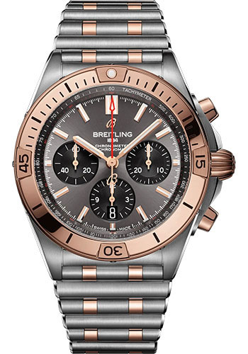 Breitling Chronomat Stainless Steel and Rose Gold 42 MM - Stainless Steel and Rose Gold Bracelet - Anthracite Dial - UB0134101B1U1