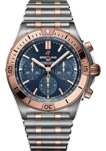 Breitling Chronomat Stainless Steel and Rose Gold 42 MM - Stainless Steel and Rose Gold Bracelet - Blue Dial - UB0134101C1U1