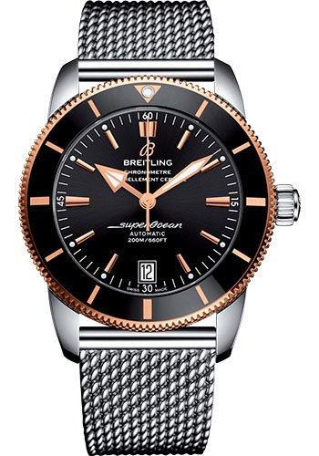 Breitling Superocean Heritage Stainless Steel and Rose Gold 42 MM - Stainless Steel Bracelet - Black Dial - UB2010121B1A1