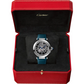 Cartier Pasha de Cartier Steel 41 MM - Blue Calfskin Strap - Skeleton Dial - WHPA0009