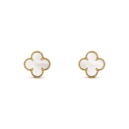 Van Cleef & Arpels Vintage Alhambra Earrings - 18k Yellow Gold - MoP - VCARA44100