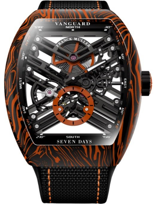 Franck Muller Carbon Damascus Twisting Tiger Stripes - 41 MM - Carbon & Steel - Skeleton Dial - V 41 S6 SQT CARBONE AMS OR NR