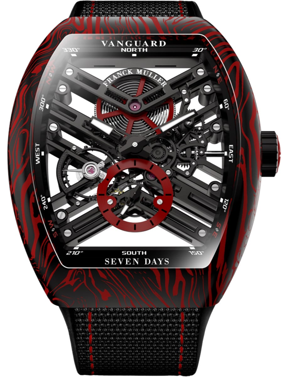 Franck Muller Carbon Damascus Twisting Tiger Stripes - 41 MM - Carbon & Steel - Skeleton Dial - V 41 S6 SQT CARBONE AMS RG NR